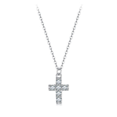 925 Sterling Silver Moissanite Pendant Necklace 40+5cm for Women - 0