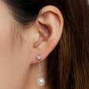 925 Sterling Silver Earrings with Pavé Setting CZ & Quality Shell Pearl-7