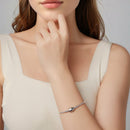 925 Sterling Silver Bracelet with CZ 17cm for Women-5