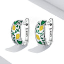 925 Sterling Silver Earrings for Women - Enamel Process - Oxidized Silver - 1.4x0.6 cm-4