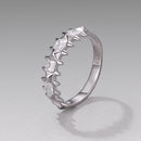 925 Sterling Silver 0.24cm White Gold Plated Ring with CZ for Women Size 6-4
