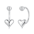 925 Sterling Silver Earrings with White Gold Plating, 1.3x0.58cm for Women-1