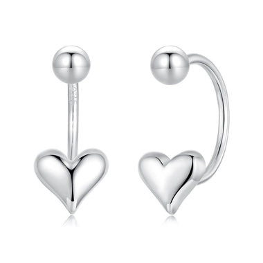 925 Sterling Silver Earrings with White Gold Plating, 1.3x0.58cm for Women