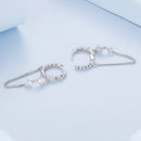 925 Sterling Silver Earrings with Pavé Setting CZ, 34*6mm for Women-4