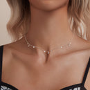 925 Sterling Silver Plated White Gold Pendant Necklace with CZ Charm for Women 38+6cm-4