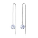 925 Sterling Silver Earrings with 0.8cm Main Stone and CZ for Women-3