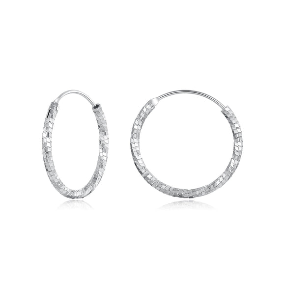 925 Sterling Silver Earrings for Women - White Gold Plated, 2.6*0.2 cm, Style L