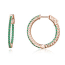 925 Sterling Silver Plated Rose Gold Pavé Setting CZ Earrings-1
