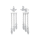 925 Sterling Silver Earrings with White Gold Plating and CZ-1