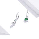 925 Sterling Silver Earrings with Pavé Setting CZ and Plated Platinum-2
