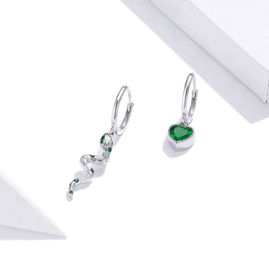 925 Sterling Silver Earrings with Pavé Setting CZ and Plated Platinum - 0