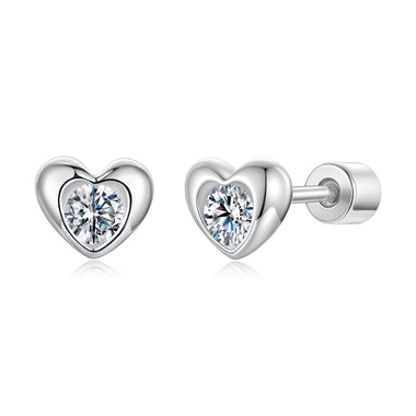 925 Sterling Silver Moissanite Earrings 0.5cm for Women