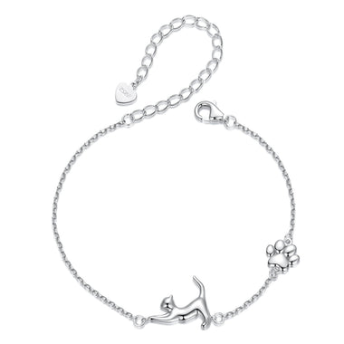 925 Sterling Silver & Plated White Gold Adjustable Bracelet for Women