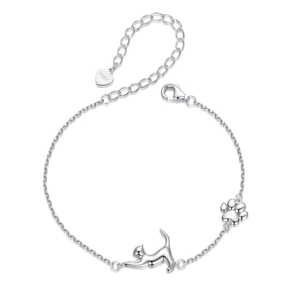 925 Sterling Silver & Plated White Gold Adjustable Bracelet for Women