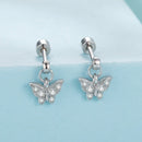 925 Sterling Silver White Gold Plated Earrings with CZ-3