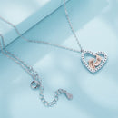 925 Sterling Silver Necklace with CZ in Rose Gold and Platinum Finish, 400mm Chain Length for Women-5
