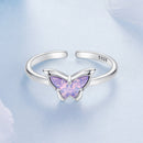 925 Sterling Silver Transparent Glass Pendant Rings for Women-3