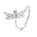 925 Sterling Silver Dragonfly Ring for Women with Cubic Zirconia-1
