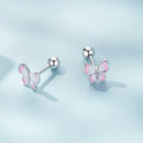 925 Sterling Silver Earrings with Enamel Process, 0.6cm, for Women-3