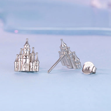 925 Sterling Silver Plated White Gold Earrings for Women, Size 1.3*1.0cm - 0