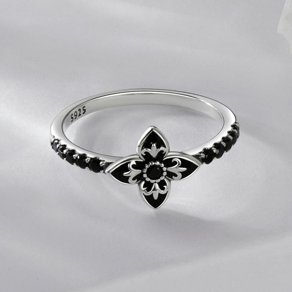 925 Sterling Silver Enamel 0.9x1.0cm Pendant Rings for Women
