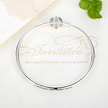 925 Sterling Silver 5.8CM Diameter and 0.3CM Thick Bracelet for Women - 0
