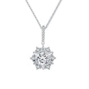 925 Sterling Silver Moissanite Necklace with Pavé Setting, 45cm, Platinum Plated, Women-2