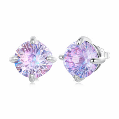 925 Sterling Silver Earrings with Pavé Setting CZ and Oxidized Finish - 0