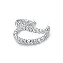 925 Sterling Silver White Gold Plated Hoop Earrings 0.7x1.3cm for Women-1