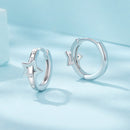 925 Sterling Silver & White Gold Earrings with Pavé Setting CZ - 12x6mm for Women-4