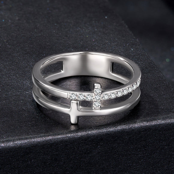 925 Sterling Silver Moissanite Engagement Ring for Women Size 6