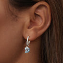 925 Sterling Silver Earrings with Nano Opal Stone and Enamel - 22x8mm-8