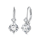 925 Sterling Silver Moissanite Earring with Pavé Setting, 6.5mm, for Women-3