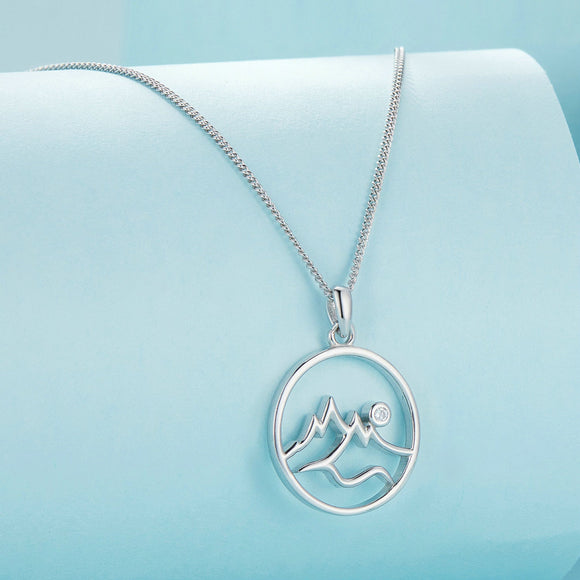 925 Sterling Silver Necklace with Pavé Setting CZ 21*16mm Pendant