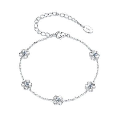 925 Sterling Silver 0.1 Carat Moissanite Bracelet for Women