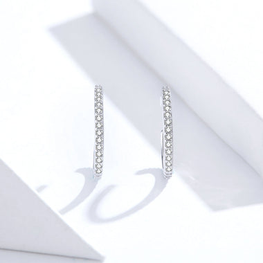925 Sterling Silver Earrings with Pavé Set CZ - 0