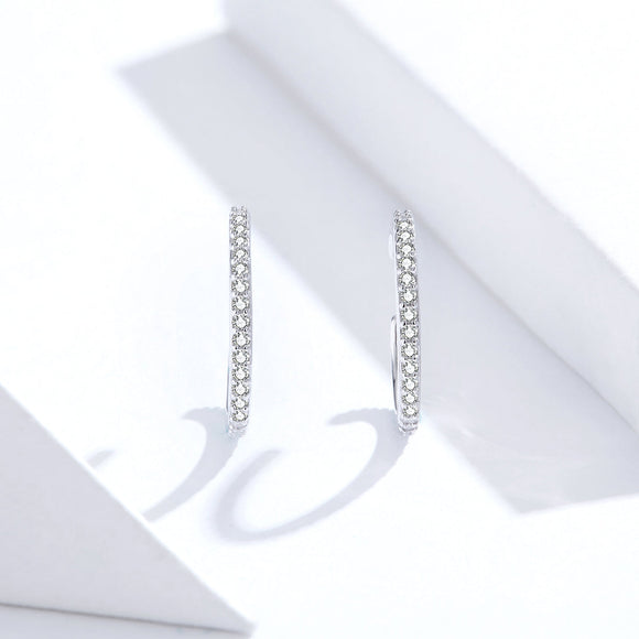 925 Sterling Silver Earrings with Pavé Set CZ