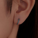 925 Sterling Silver Turquoise Earrings for Women 1.4x0.5cm-7
