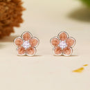 925 Sterling Silver Earrings with White Gold Plating and Pavé Setting CZ-3