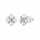 925 Sterling Silver 0.05ct Moissanite & Freshwater Pearl Earrings for Women-1