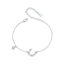 925 Sterling Silver CZ Bracelet with White Gold Plating, 150mm Length for Women-3