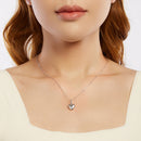 925 Sterling Silver Plated White Gold Necklace 40+5cm with 1.8*1.0cm Pendant for Women-8