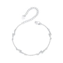 925 Sterling Silver Pave Setting CZ Bracelet with White Gold Plating-2