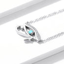 925 Sterling Silver Opal Necklace with CZ and Platinum Plating, Adjustable Length 45cm, Women’s Jewelry-5