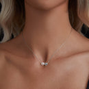 925 Sterling Silver Moissanite & Freshwater Pearl White Gold Necklace 45cm for Women-4