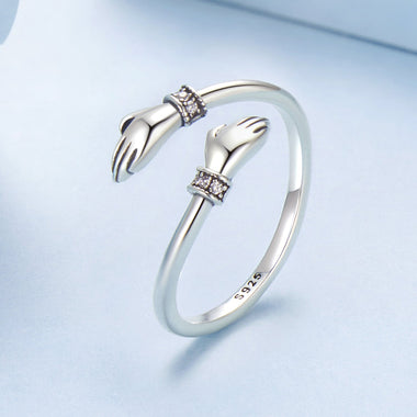 925 Sterling Silver Oxidized Pavé CZ Ring - 0