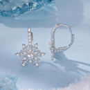 925 Sterling Silver Earrings with Pavé Setting CZ in White Gold for Women-2