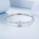 925 Sterling Silver White Gold Plated Bracelet 17.0 cm Inner Diameter 55mm for Women-4
