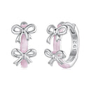 925 Sterling Silver Enamel White Gold Plated Earrings for Women-1