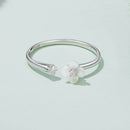 925 Sterling Silver White Gold Plated Ring with Nacre and CZ for Women-3